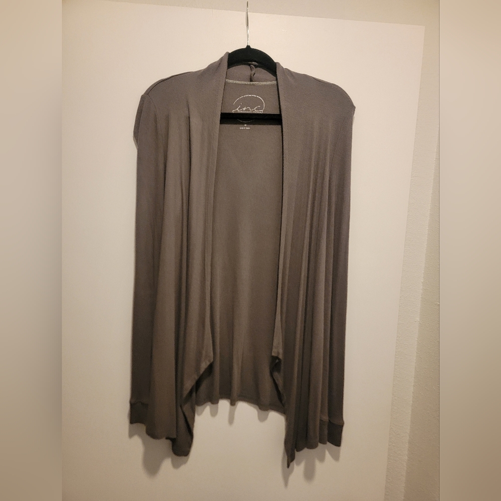 INC Gray Cotton Cardigan. Like New. Sz MED